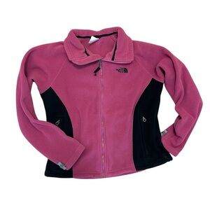 The North Face Women's Full Zip Fleece Jacket TKA 200 Pink Black Size Small